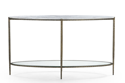 IRON CONSOLE TABLE WITH MARBEL TOP