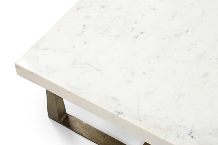 IRON COFFEE TABLE WITH MARBEL TOP