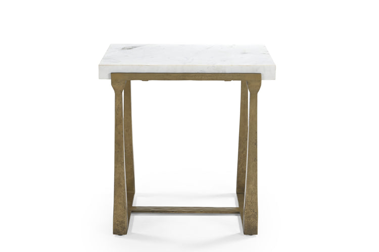 IRON SIDE TABLE WITH MARBEL TOP