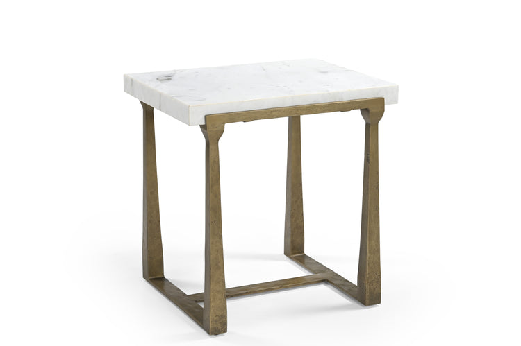 IRON SIDE TABLE WITH MARBEL TOP