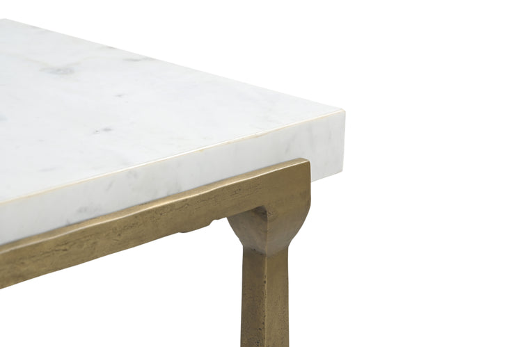 IRON SIDE TABLE WITH MARBEL TOP