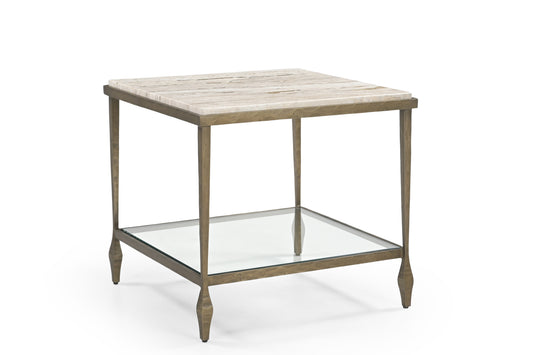 IRON SIDE TABLE WITH MARBEL TOP