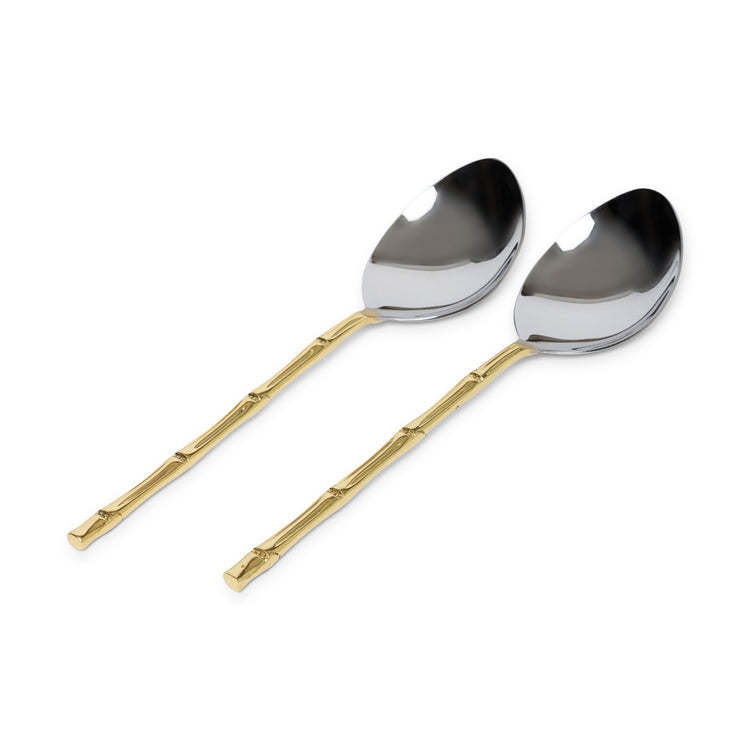 Salad Spoon (Shiny Gold Handle) Set of 2