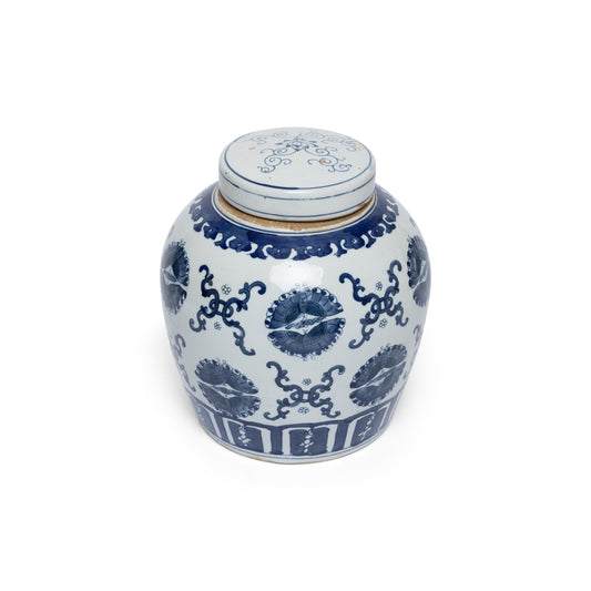 Blue & White Porcelain Oriental Ginger Jar