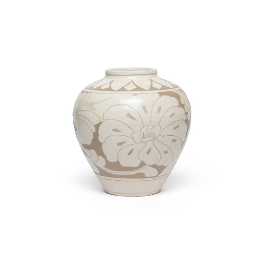 Floral Embossed Ceramic Vase (Large)