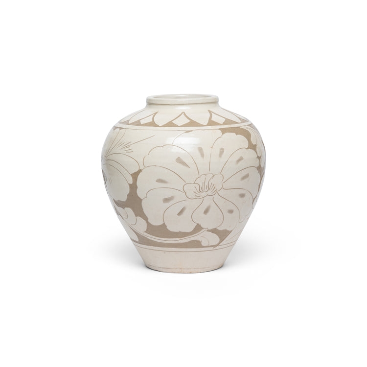 Floral Embossed Ceramic Vase (Large)