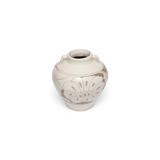 Floral Embossed Ceramic Vase (Small)