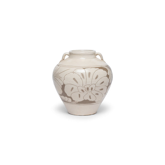 Floral Embossed Ceramic Vase (Small)