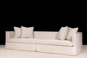 Carlisle Skirted Sofa, Natural Linen