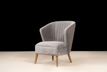 Load image into Gallery viewer, Scalloped Accent Velvet Chair
