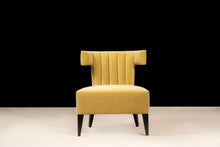 Load image into Gallery viewer, Mustard Yellow Velvet Accent Chair
