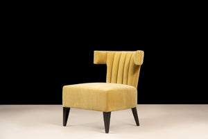 Mustard Yellow Velvet Accent Chair