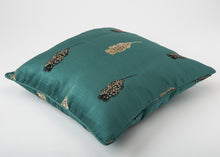 Load image into Gallery viewer, Green Pillow with Yellow Feather

