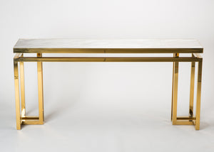 Glam White Marble Console