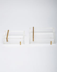 Clear Acrylic Box with Brass Strap