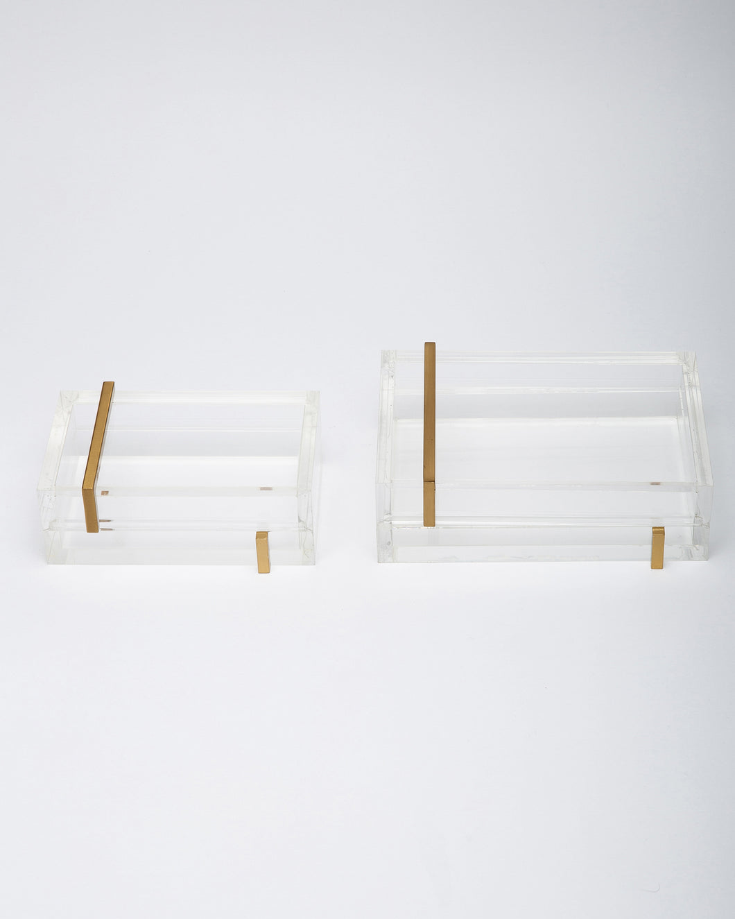 Clear Acrylic Box with Brass Strap