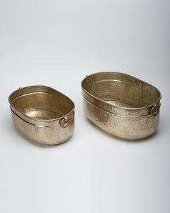 Set of 2 Champagne Silver Planters