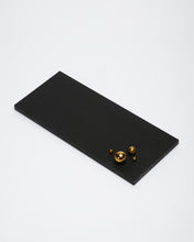 Load image into Gallery viewer, Giobagnara Black Leather Tray with Golden Bubbles.
