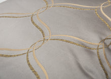 Load image into Gallery viewer, Silver Silk Pillow with Gold Embroidery
