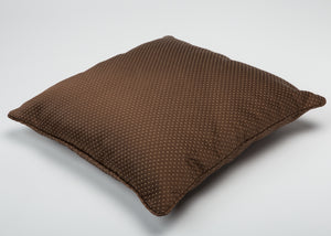 Brown Silk Pillow with Embroidery