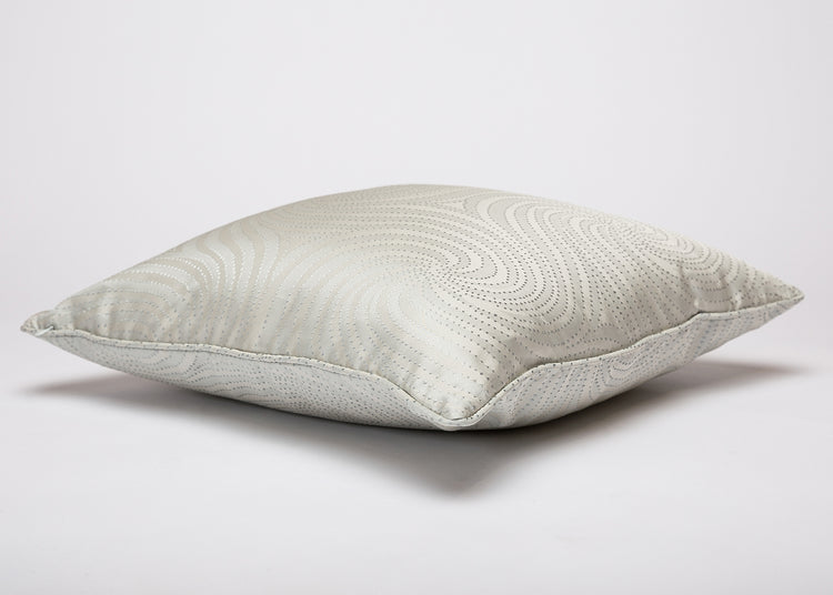 Grey Silk Pillow with Swirl Pattern