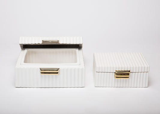 Gold & White Stripe Box