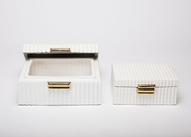 Gold & White Stripe Box