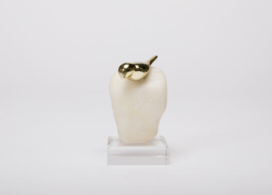 Gold Bird with Stone