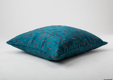 Load image into Gallery viewer, Jade Silk Pillow with Brown Embroidery
