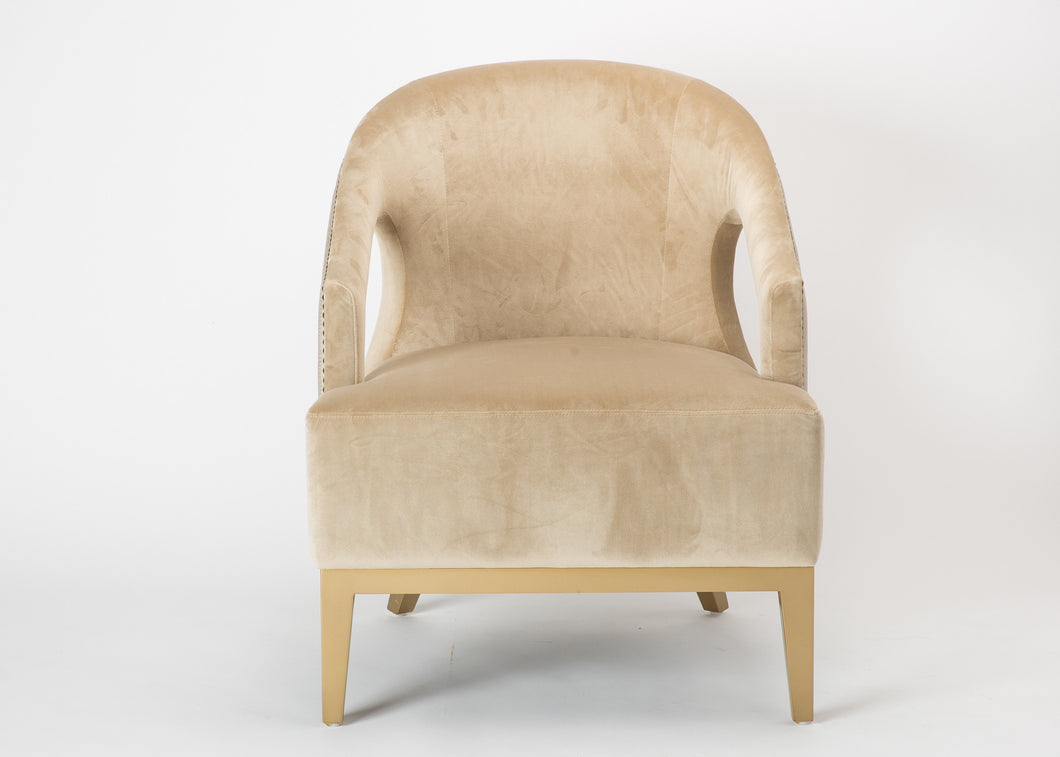 Cafe' Velvet Accent Chair, Silk Back
