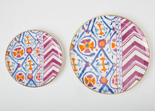 Load image into Gallery viewer, POSH Light Blue &amp; Orange Dessert and Dinner Plate
