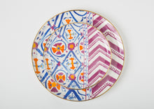 Load image into Gallery viewer, POSH Light Blue &amp; Orange Dessert and Dinner Plate
