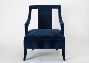 Ocean Blue Velvet Accent Chair