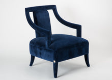 Load image into Gallery viewer, Ocean Blue Velvet Accent Chair
